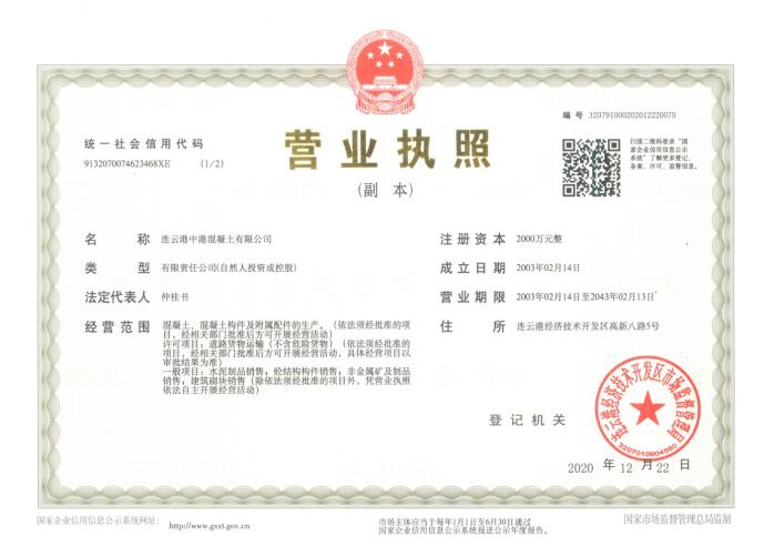 中港信用代碼證